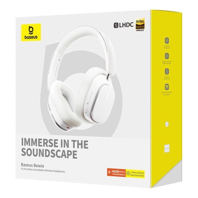 Baseus Bowie H1 PRO Vezeték nélküli Bluetooth fejhallgató (fehér)