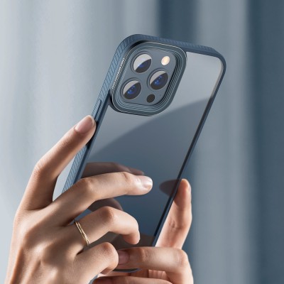 Baseus Crystal átlátszótok iPhone 13 Pro Max készülékhez, kék