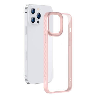 Baseus Crystal átlátszótok iPhone 13 Pro készülékhez (rózsaszín)