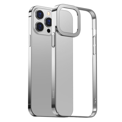 Baseus Glitter átlátszótok iPhone 13 Pro készülékhez, ezüst