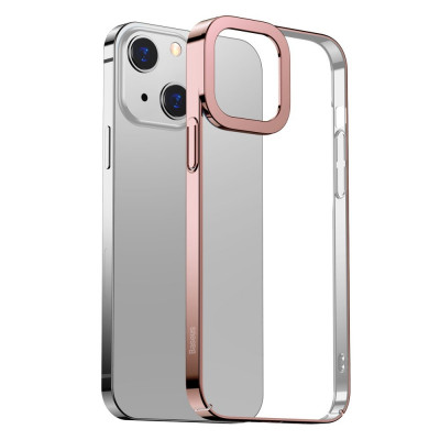 Baseus Glitter átlátszó tok iPhone 13-hoz, rózsaszín