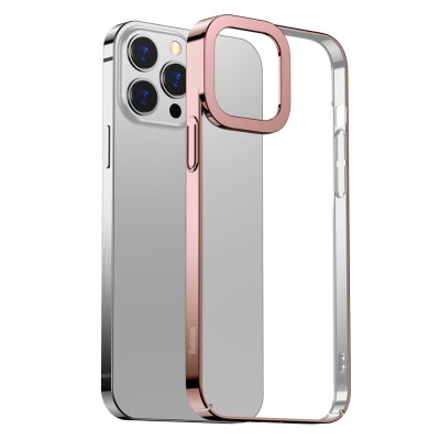 Baseus Glitter átlátszótok iPhone 13 Pro készülékhez, rózsaszín