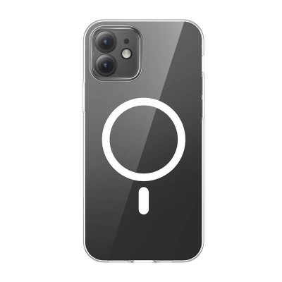 Baseus Crystal Mágneses telefontok iPhone 12-höz (Átlátszó), Edzett üveg kijelzővédő fólia + Tisztító készlet