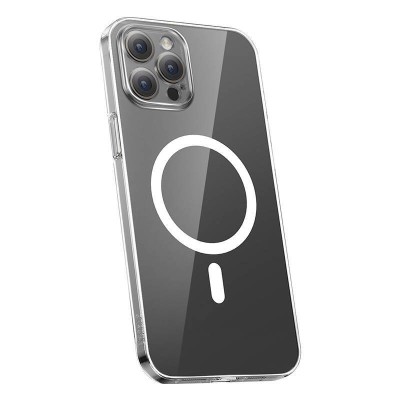 Baseus Crystal Clear mágneses telefontok iPhone 12 Pro-hoz (Átlátszó), Edzett üveg kijelzővédő fólia + Tisztító készlet