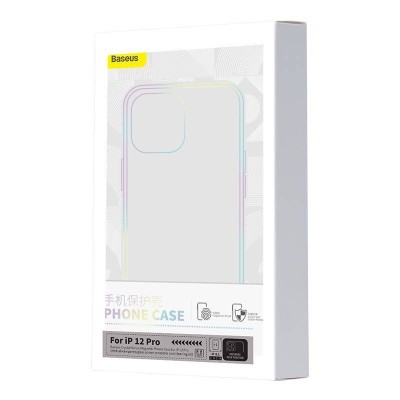 Baseus Crystal Clear mágneses telefontok iPhone 12 Pro-hoz (Átlátszó), Edzett üveg kijelzővédő fólia + Tisztító készlet