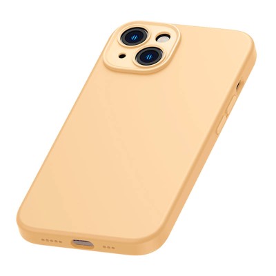Baseus Liquid Silica iPhone 14 telefontok, üvegfólia + tisztítókészlet (sárga)