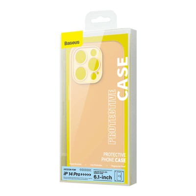 Baseus Liquid Silica iPhone 14 Pro telefontok, üvegfólia + tisztítókészlet (sárga)