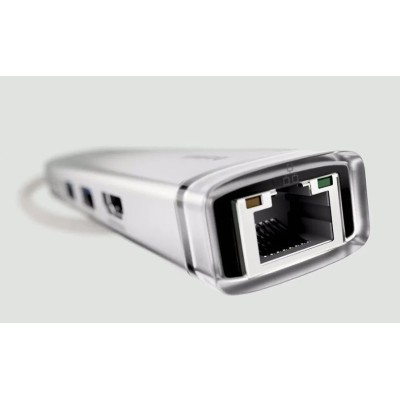 Baseus UltraJoy Series 5-Port HUB AIR, USB-C - HDMI, USB3.0x2, PD, RJ45 (ezüst)