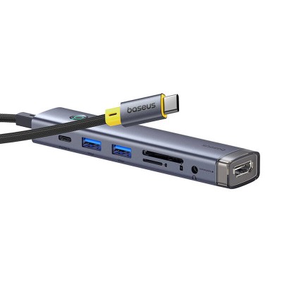 Baseus UltraJoy Air 7 az 1-ben hub, 7-port ( USB-C - 1xHDMI4K@60Hz + 2xUSB 3.0 + 1xPD + SD/TF + 3.5mm)