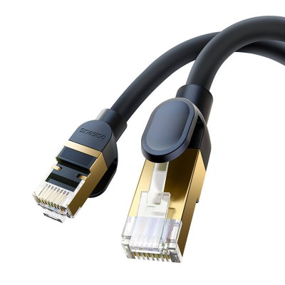 Baseus hálózati kábel Cat.8, Ethernet RJ45, 40 Gbps, 0.5m (fekete) 