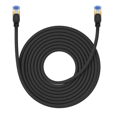 Baseus fonott hálózati kábel Cat.7, Ethernet RJ45, 10 Gbps, 8m (fekete)
