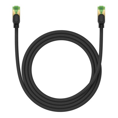 Baseus fonott hálózati kábel Cat.8, Ethernet RJ45, 40 Gbps, 1m (fekete) 