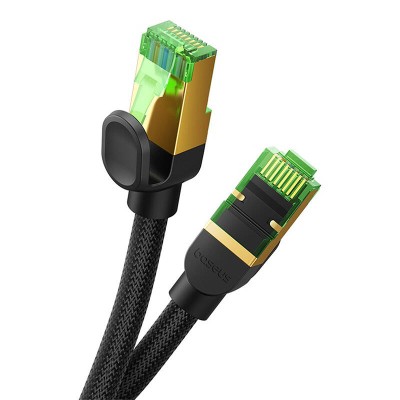 Baseus fonott hálózati kábel Cat.8, Ethernet RJ45, 40 Gbps, 1m (fekete) 