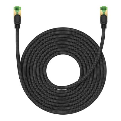 Baseus fonott hálózati kábel Cat.8, Ethernet RJ45, 40 Gbps, 10m (fekete)