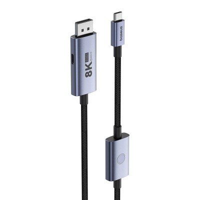 Baseus USB-C - DP Adapter, 8K, 1.5m (fekete)