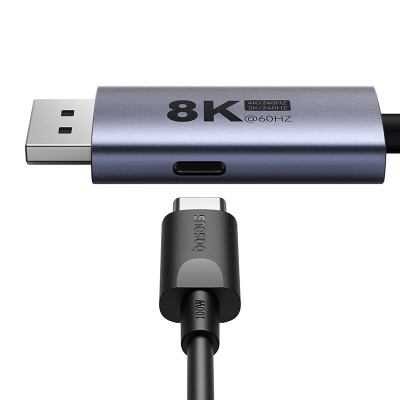 Baseus USB-C - DP Adapter, 8K, 1.5m (fekete)