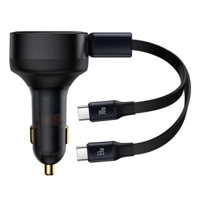 Baseus Enjoyment autós töltő 2x USB-C kábellel, 33W (fekete)