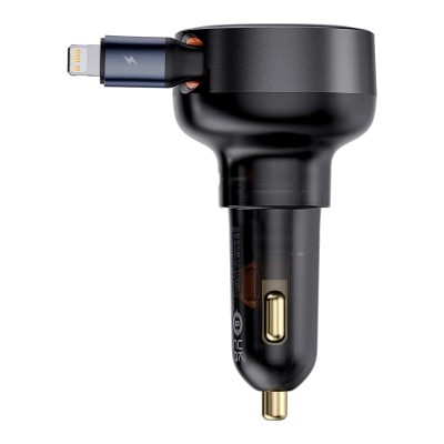 Baseus Enjoyment Pro autós töltő USB-C - Lightning kábellel, 55W (fekete)