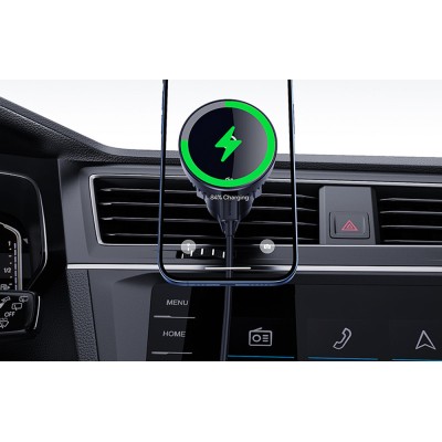 Baseus MagPro (MagSafe) autós tartó 15 W-os Qi2.0 induktív töltővel (fekete)