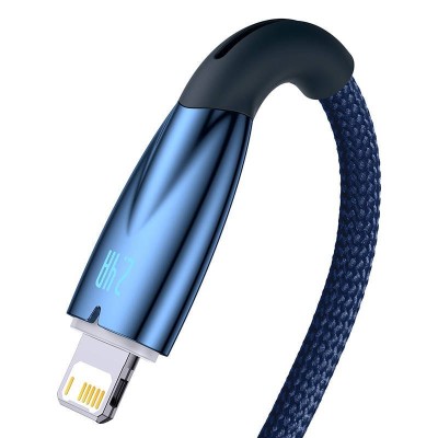 Baseus Glimmer series USB - Lightning töltőkábel, adatkábel, 2.4A, 1m (kék)