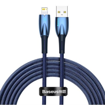 Baseus Glimmer series USB - Lightning töltőkábel, adatkábel, 2.4A, 2m (kék)