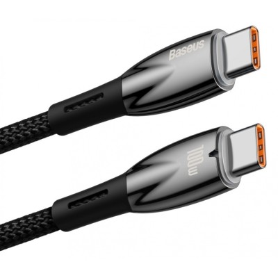 Baseus Glimmer series USB-C - USB-C töltőkábel, adatkábel, 100W, 1m (fekete)