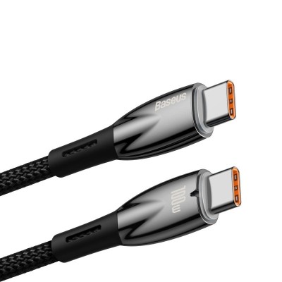 Baseus Glimmer series USB-C - USB-C töltőkábel, adatkábel, 100W, 2m (fekete)