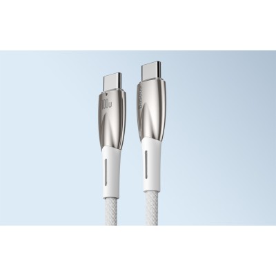 Baseus Glimmer series USB-C - USB-C töltőkábel, adatkábel, 100W, 2m (fehér)