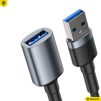 Baseus Cafule USB3.0 (apa)/USB3.0 (anya) átalakító kábel 2A 1m - Sötét szürke