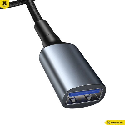 Baseus Cafule USB3.0 (apa)/USB3.0 (anya) átalakító kábel 2A 1m - Sötét szürke
