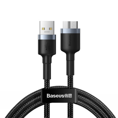 Baseus Cafule USB 3.0 - micro USB 3.0 kábel, 2A, 1m, fekete-szürke