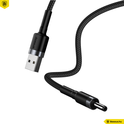 Baseus Cafule USB-A-ról DC 3.5mm-re töltő kábel 2A 1m - Fekete