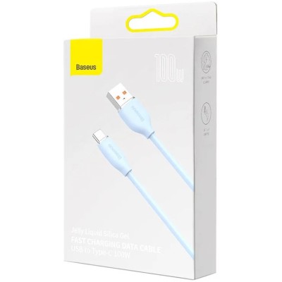 Baseus Jelly USB - USB-C kábel, 100W, 1,2m - Kék