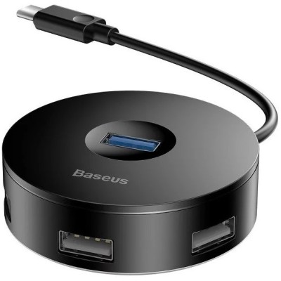 Baseus 4 az 1-ben USB-C hub USB 3.0 + 3x USB 2.0, 15 cm (fekete)