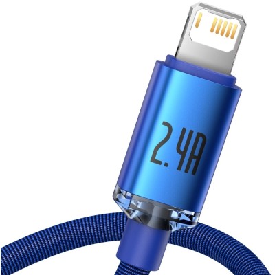 Baseus USB-kábel a Lightning Crystal Shine, 2.4A, 1.2m, kék