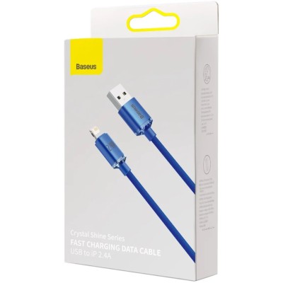 Baseus USB-kábel a Lightning Crystal Shine, 2.4A, 1.2m, kék