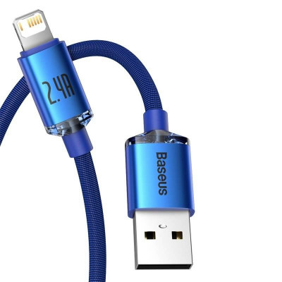 Baseus USB-kábel a Lightning Crystal Shine-hoz, 2,4A, 2m, kék