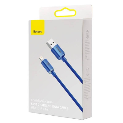 Baseus USB-kábel a Lightning Crystal Shine-hoz, 2,4A, 2m, kék