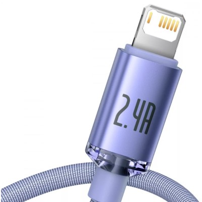 Baseus USB-kábel Lightning Crystal Shine, 2.4A, 2m, ibolya