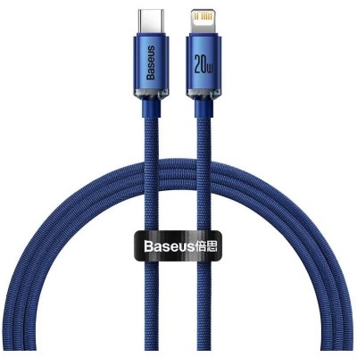 Baseus Crystal Shine USB-C ,Lightning kábel, 20W, 1.2m, kék