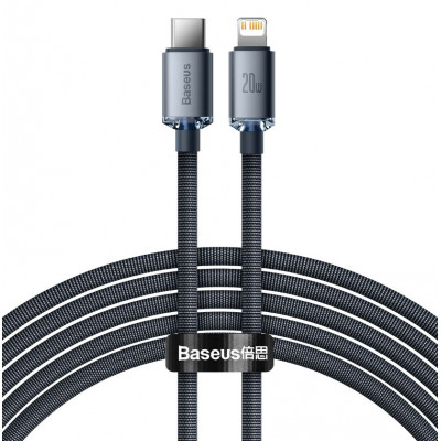 Baseus Crystal Shine USB-C kábel a Lightninghez, 20W, PD, 2m, fekete