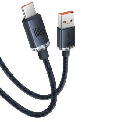 Baseus Crystal Shine USB-C kábel a Lightninghez, 20W, PD, 2m, fekete