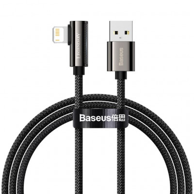 Baseus Legend Series Lightning derékszögű USB-kábel, 2,4A, 1 m, fekete