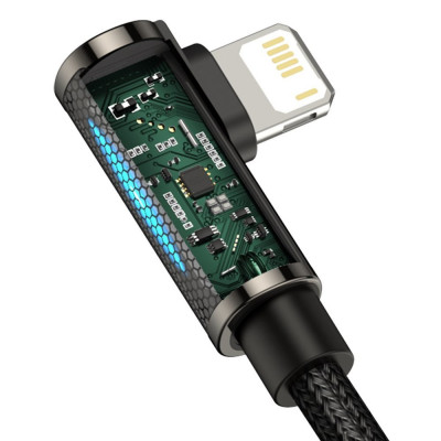 Baseus Legend Series Lightning derékszögű USB-kábel, 2,4A, 1 m, fekete
