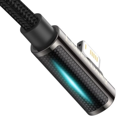 Baseus Legend Series Lightning derékszögű USB-kábel, 2,4 A, 2 m (fekete)