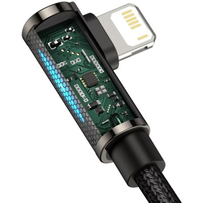 Baseus Legend Series Lightning derékszögű USB-kábel, 2,4 A, 2 m (fekete)