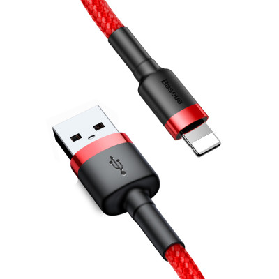 Baseus Cafule 2.4A Lightning USB-kábel 1 m, piros