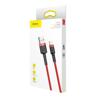Baseus Cafule 2.4A Lightning USB-kábel 1 m, piros