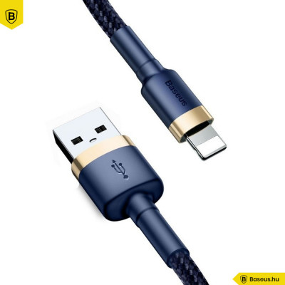 Baseus USB Lightning Cafule 2,4A 1 m-es kábel- Arany-sötétkék