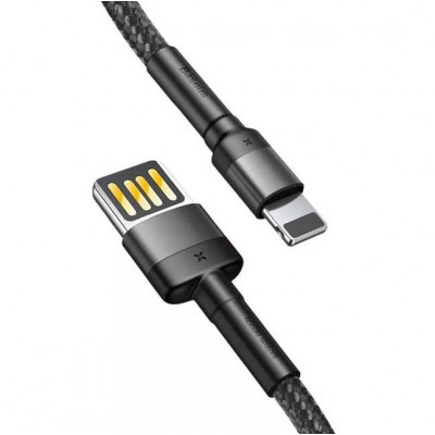 Baseus Cafule 1,5A 2 m-es Lightning USB-kábel (kétoldalas), szürke-fekete